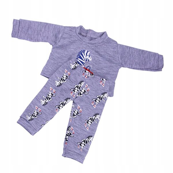 Pigiama con motivo zebrato per bambole da 18 pollici, completo top e pantaloni