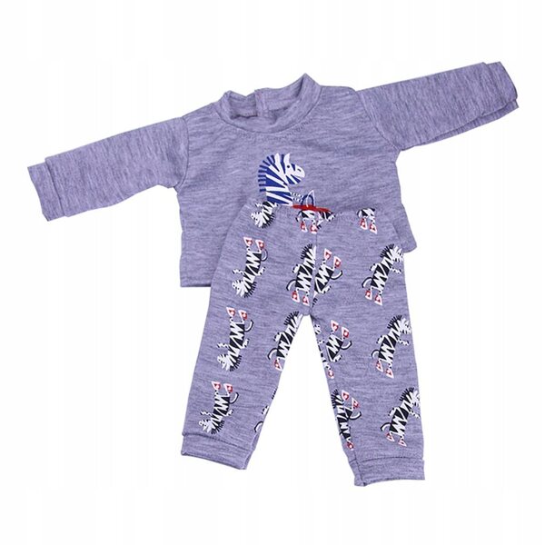Pigiama con motivo zebrato per bambole da 18 pollici, completo top e pantaloni