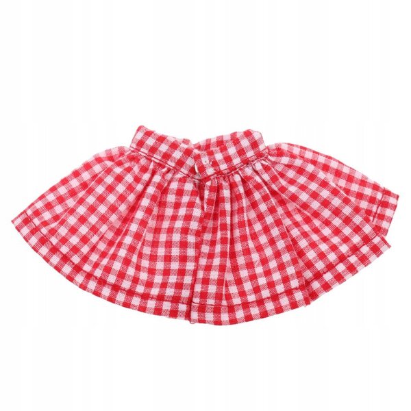 Witte en rode tweedelige outfit voor 1/6 poppen - Handgemaakte rok en top