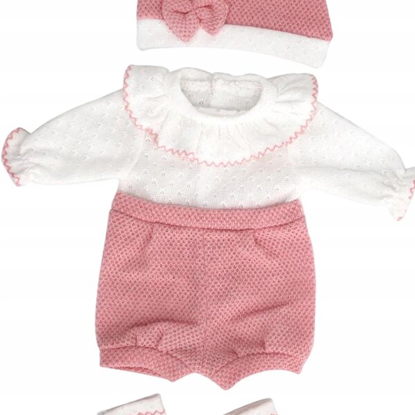 Ubranka per bambole 45 cm con cappello rosa chiaro, set casual di qualità