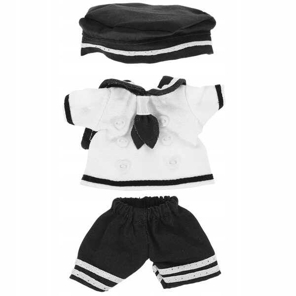 Kleidungsset für BJD-Puppen, Matrosenkostüm mit schwarzem Hut