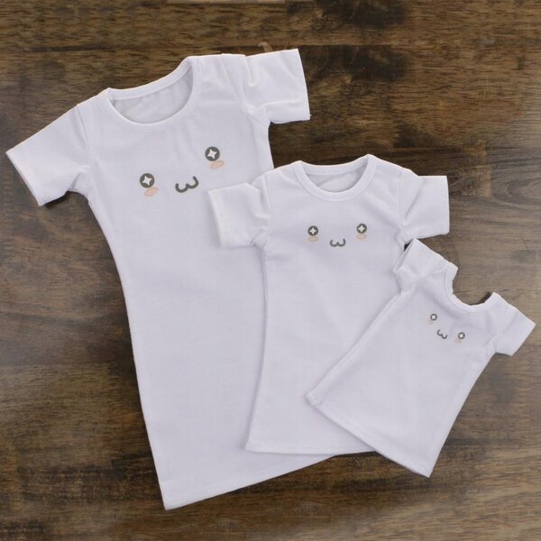 Maglietta bianca casual lungo t-shirt per bambole 1/4 BJD LUTS Dollfie