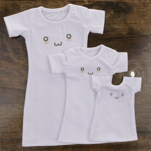 Maglietta bianca casual lungo t-shirt per bambole 1/4 BJD LUTS Dollfie