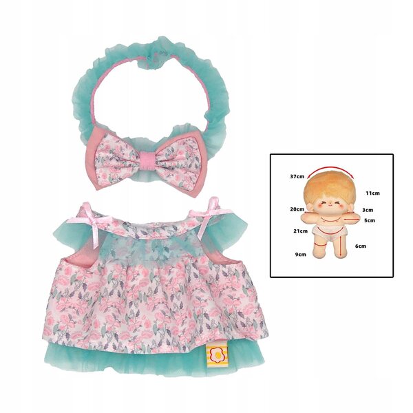 Handgenähtes 2-teiliges Puppenkleidungsset aus Polyester für 20 cm