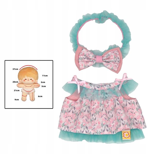 Handgenähtes 2-teiliges Puppenkleidungsset aus Polyester für 20 cm