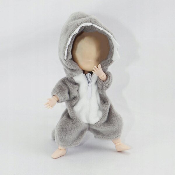 Hai-Puppen-Body mit Reißverschluss für Puppen im Maßstab 1:12