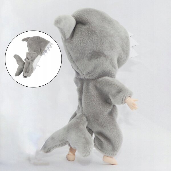 Hai-Puppen-Body mit Reißverschluss für Puppen im Maßstab 1:12