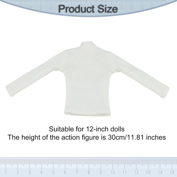 Maglione Dolcevita Bianco in Maglia per Action Figure 1/6 - Guohetuk