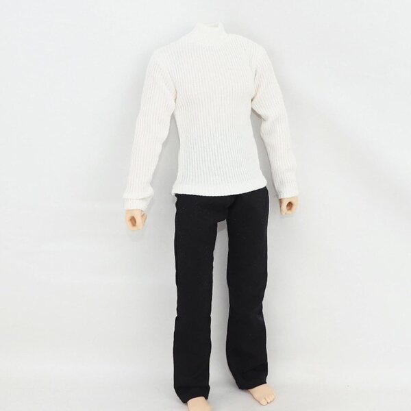 Maglione Dolcevita Bianco in Maglia per Action Figure 1/6 - Guohetuk