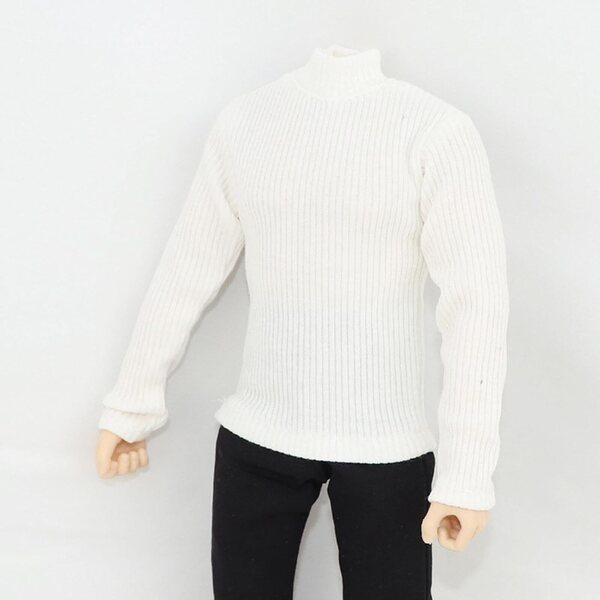 Maglione Dolcevita Bianco in Maglia per Action Figure 1/6 - Guohetuk