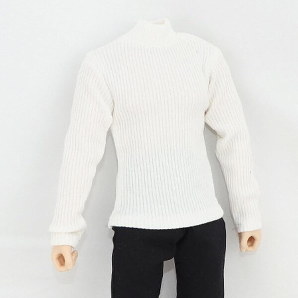 Maglione Dolcevita Bianco in Maglia per Action Figure 1/6 - Guohetuk