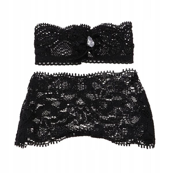 Set biancheria intima nera in pizzo per bambole 1/4 BJD Night Lolita