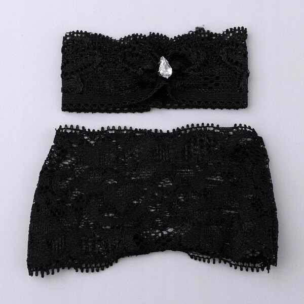 Set biancheria intima nera in pizzo per bambole 1/4 BJD Night Lolita