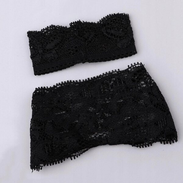 Set biancheria intima nera in pizzo per bambole 1/4 BJD Night Lolita