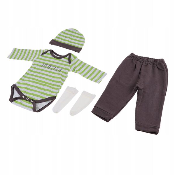Kombinezon verde a righe per bambole Reborn 22-23 pollici in cotone