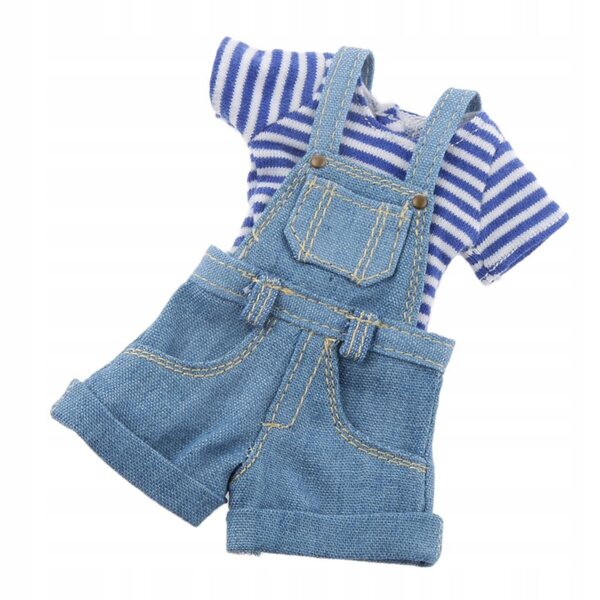 Kombinezon 1/6 con T-shirt a righe blu per bambole Blythe e simili 12 pollici