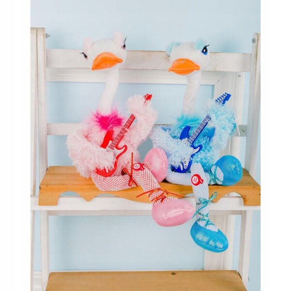 Elektrisches blaues Flamingo-Plüschtier, singend und tanzend, 41,5 cm, für Kinder