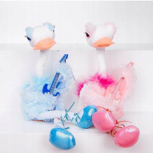 Elektrisches blaues Flamingo-Plüschtier, singend und tanzend, 41,5 cm, für Kinder