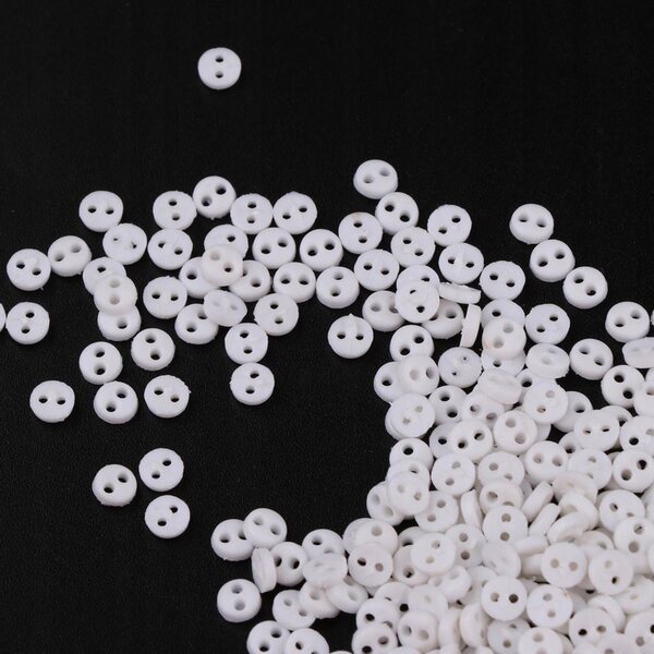 Set 300 bottoni bianchi in resina 4mm per cucito e hobby creativi