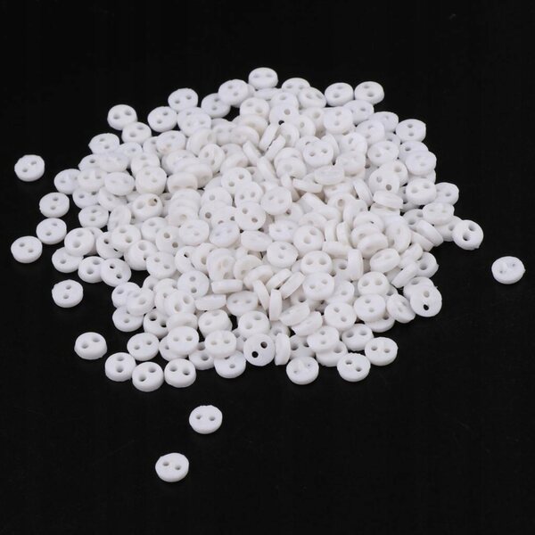 Set 300 bottoni bianchi in resina 4mm per cucito e hobby creativi