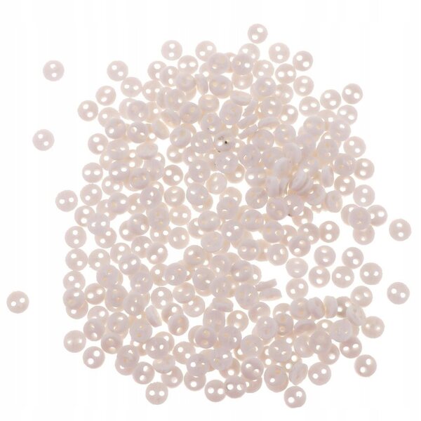 Set 300 bottoni bianchi in resina 4mm per cucito e hobby creativi