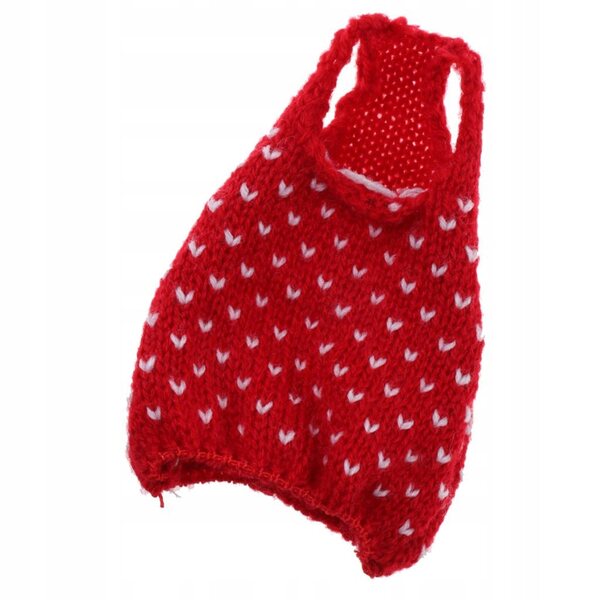 Rotes Wollkleid für 1/6 Kurhn-Puppen, Sommerkleid 28-30cm