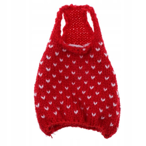 Rotes Wollkleid für 1/6 Kurhn-Puppen, Sommerkleid 28-30cm