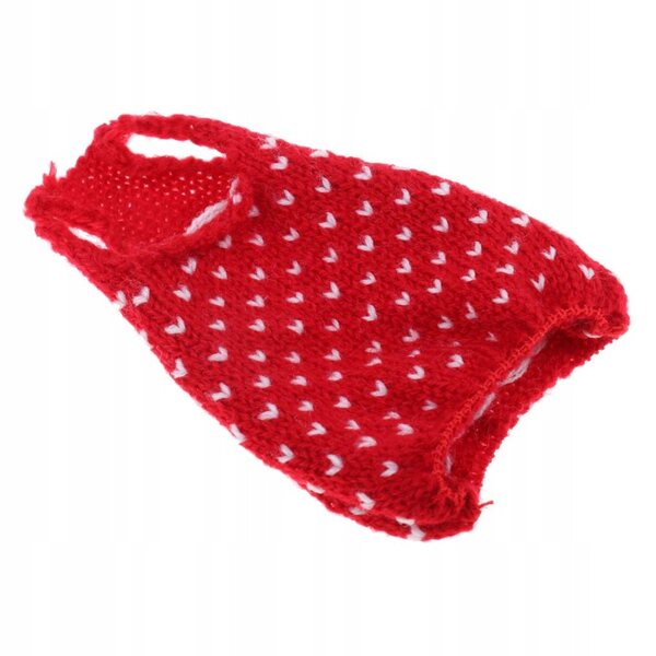 Rotes Wollkleid für 1/6 Kurhn-Puppen, Sommerkleid 28-30cm
