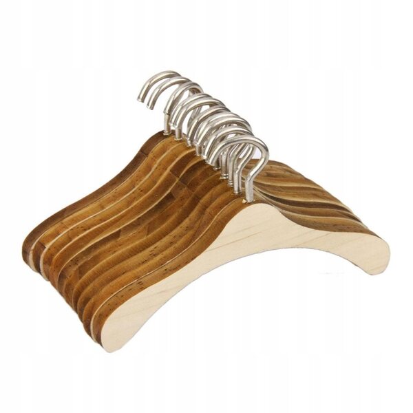 Set 10 appendini in legno con gancio metallico per abiti bambole BJD 1/4