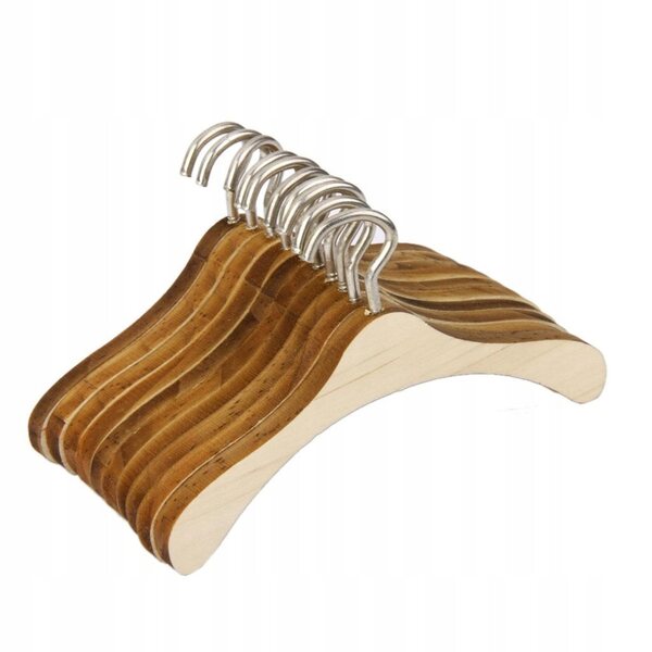 Set 10 appendini in legno con gancio metallico per abiti bambole BJD 1/4