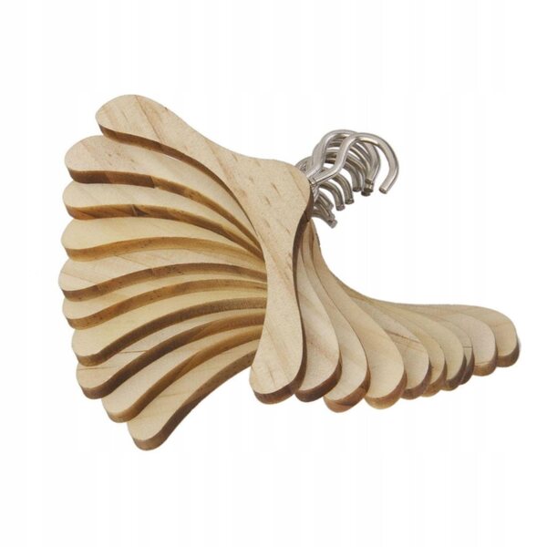 Set 10 appendini in legno con gancio metallico per abiti bambole BJD 1/4