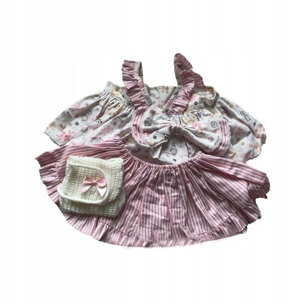 Plüschpuppenkleidung 58cm rosa mit Streifen - stilvolles Fotozubehör