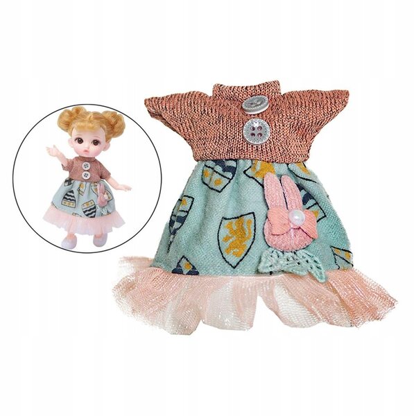 Vintage jurk voor 16 cm prinses meisje poppen - 1/12 BJD jurk