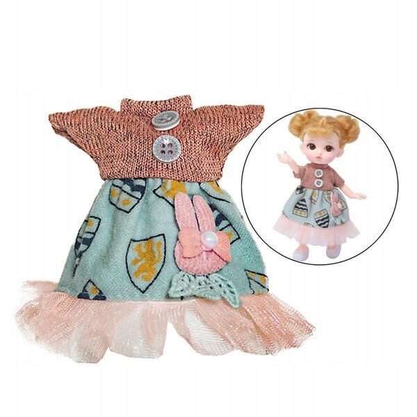 Vintage jurk voor 16 cm prinses meisje poppen - 1/12 BJD jurk