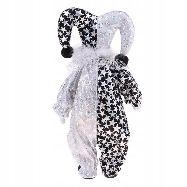 Clown-Mann-Puppe 23 cm aus Porzellan und Baumwolle für Halloween-Dekorationen