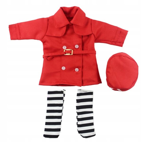 Costume da infermiera per bambole 14'' rosso e rosa set completo in cotone