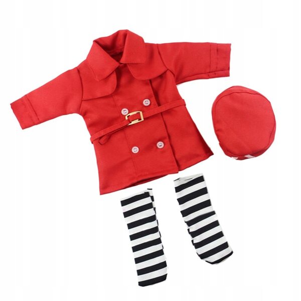 Costume da infermiera per bambole 14'' rosso e rosa set completo in cotone