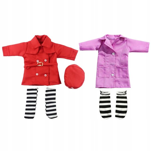 Costume da infermiera per bambole 14'' rosso e rosa set completo in cotone