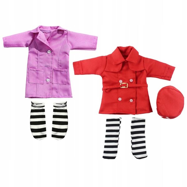 Costume da infermiera per bambole 14'' rosso e rosa set completo in cotone