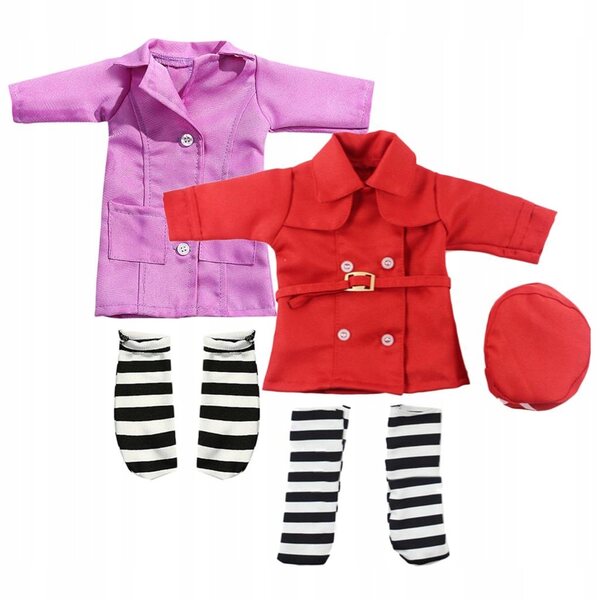 Costume da infermiera per bambole 14'' rosso e rosa set completo in cotone