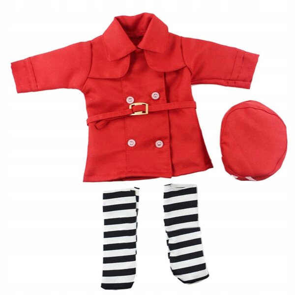 Costume da infermiera per bambole 14'' rosso e rosa set completo in cotone
