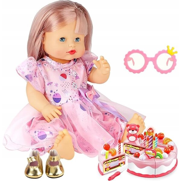 Puppenzubehör-Set mit Kuchen, Kleidung und Schuhen für Kinder ab 5 Jahren
