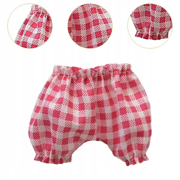 Pantaloncini in tessuto rosa per bambole da 17 cm, accessorio moda per bambole fai da te
