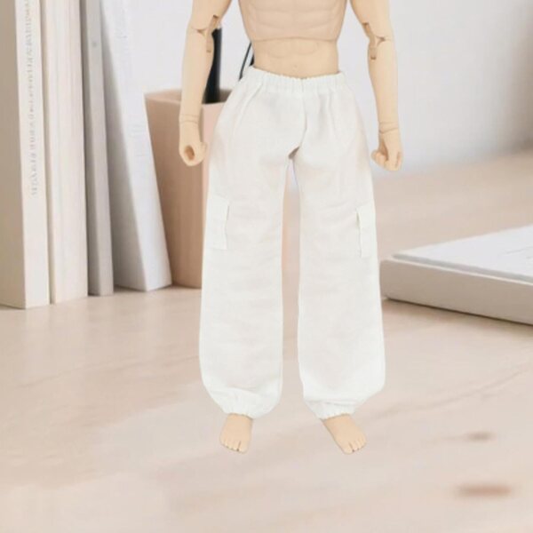 1/6 Miniaturhose für Actionfigur-Mann aus weißem, widerstandsfähigem Stoff