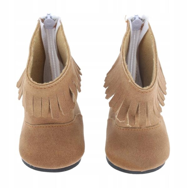 Braune Schuhe mit Reißverschluss für 18-Zoll-Puppen, Höhe 7 cm