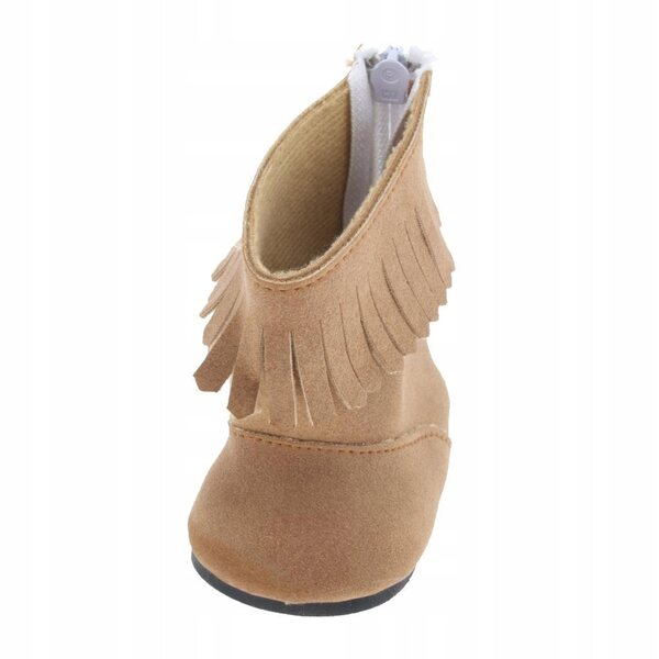 Braune Schuhe mit Reißverschluss für 18-Zoll-Puppen, Höhe 7 cm