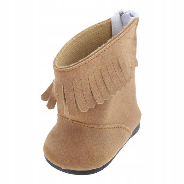 Braune Schuhe mit Reißverschluss für 18-Zoll-Puppen, Höhe 7 cm