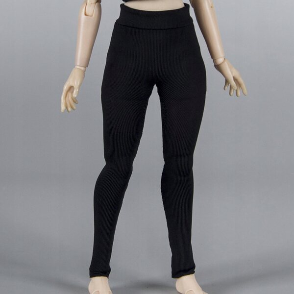 Leggings neri per figure d'azione in scala 1/12, abbigliamento femminile elastico