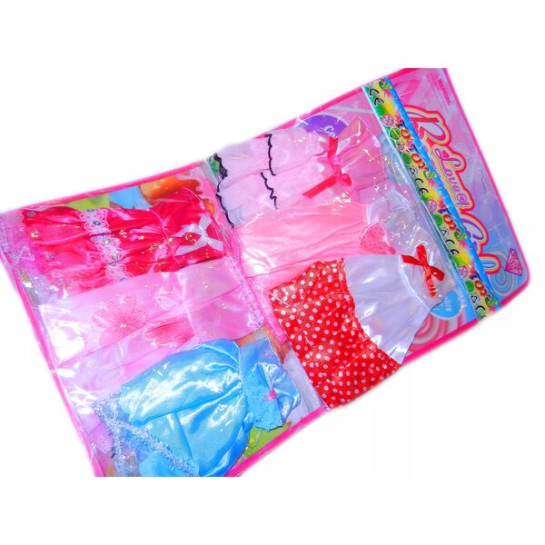 Set 6 vestiti per bambole Stefi e Barbie 30 cm, abiti colorati in tessuto