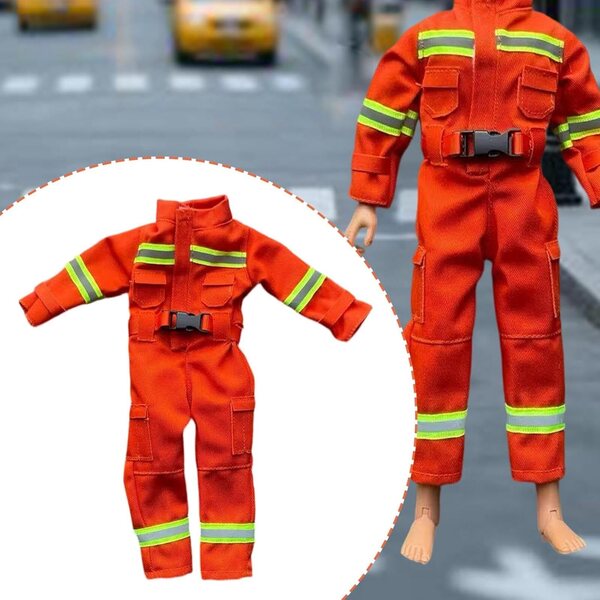 Kleidung für 1/6 Actionfigur. Realistischer Feuerwehranzug für männliche Puppen